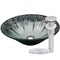 Novatto CREDERE Artsy Glass Vessel Bath Sink Set in Brushed Nickel NOHP-G19012BN - alternate 1